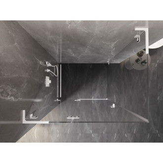 Mexen Lunar L sprchový kút s ľavým výklopným uchytením 70 x 90 cm, priehľadný, biely - 834L-070-090-20-00-L