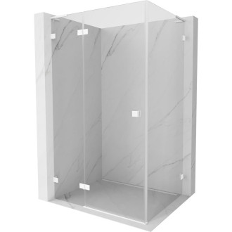 Mexen Lunar L sprchový kút s ľavým výklopným uchytením 75 x 90 cm, priehľadný, biely - 834L-075-090-20-00-L