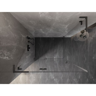 Mexen Lunar L sprchový kút s ľavým výklopným mechanizmom 80 x 90 cm, priehľadný, kartáčovaná pištoľ gray - 834L-080-090-66-00-L