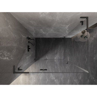 Mexen Lunar L sprchový kút s ľavým výklopným mechanizmom 85 x 90 cm, priehľadný, kartáčovaná pištoľovo sivá - 834L-085-090-66-00-L