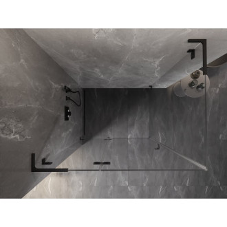 Mexen Lunar L sprchový kút s ľavým výklopným uchytením 75 x 90 cm, priehľadný, čierny - 834L-075-090-70-00-L