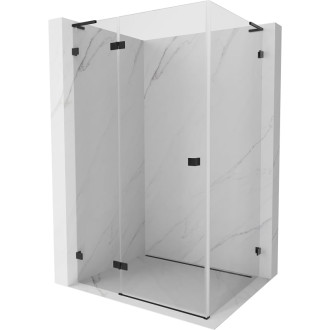 Mexen Lunar L sprchový kút s ľavým výklopným uchytením 80 x 90 cm, priehľadný, čierny - 834L-080-090-70-00-L