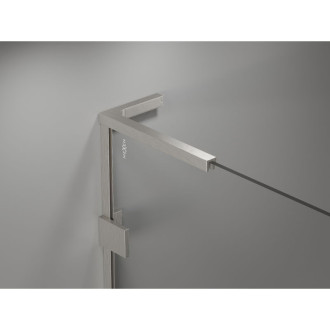 Sprchovací kút Mexen Lunar L ľavý výklopný 70 x 80 cm, priehľadný, kartáčovaný nikel - 834L-070-080-97-00-L