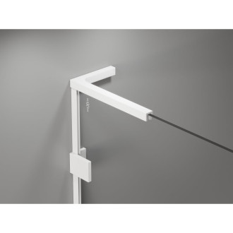 Sprchovací kút Mexen Lunar L s pravými pántami 80 x 90 cm, priehľadný, biely - 834L-080-090-20-00-P