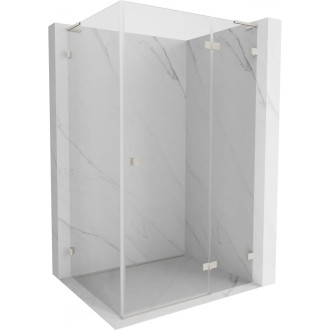 Sprchovací kút Mexen Lunar L s pravým pántom 70 x 80 cm, priehľadný, kartáčovaný nikel - 834L-070-080-97-00-P