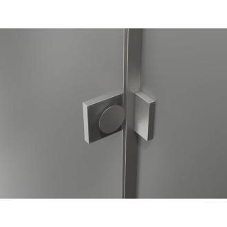Sprchovací kút Mexen Lunar L s pravými pántami 75 x 80 cm, priehľadný, kartáčovaný nikel - 834L-075-080-97-00-P