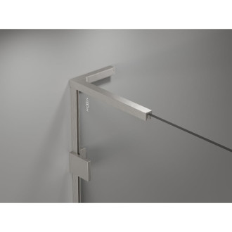 Sprchovací kút Mexen Lunar L s pravými pántami 75 x 80 cm, priehľadný, kartáčovaný nikel - 834L-075-080-97-00-P