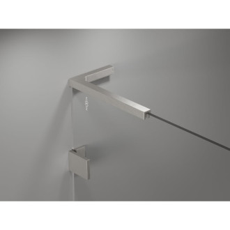 Sprchovací kút Mexen Lunar L s pravými pántami 75 x 80 cm, priehľadný, kartáčovaný nikel - 834L-075-080-97-00-P