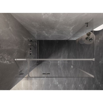 Sprchovací kút Mexen Lunar T ľavý výklopný 70 x 90 cm, priehľadný, chróm - 834T-070-090-01-00-L