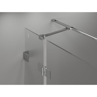 Sprchovací kút Mexen Lunar T ľavý výklopný 80 x 90 cm, priehľadný, chróm - 834T-080-090-01-00-L