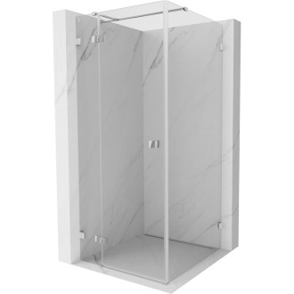 Sprchovací kút Mexen Lunar T s ľavým výklopným uzáverom 90 x 90 cm, priehľadný, chróm - 834T-090-090-01-00-L