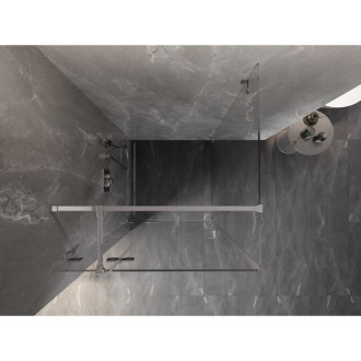 Sprchovací kút Mexen Lunar T s ľavým výklopným uzáverom 90 x 90 cm, priehľadný, chróm - 834T-090-090-01-00-L