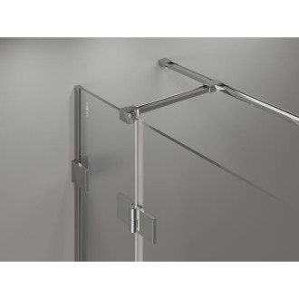 Sprchovací kút Mexen Lunar T s pravými pántami 75 x 90 cm, priehľadný, chróm - 834T-075-090-01-00-P