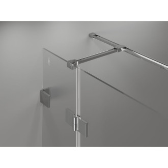 Sprchovací kút Mexen Lunar T s pravými pántami 80 x 90 cm, priehľadný, chróm - 834T-080-090-01-00-P