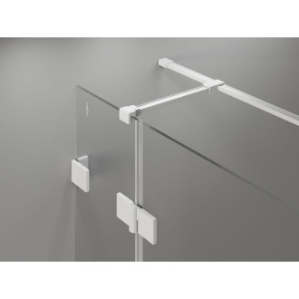 Mexen Lunar T sprchovací kút s ľavým výklopným uchytením 70 x 90 cm, priehľadný, biely - 834T-070-090-20-00-L