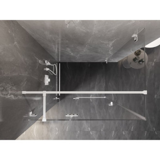 Mexen Lunar T sprchovací kút s ľavým výklopným uchytením 75 x 90 cm, priehľadný, biely - 834T-075-090-20-00-L