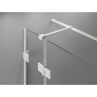 Mexen Lunar T sprchovací kút s ľavým výklopným uchytením 80 x 90 cm, priehľadný, biely - 834T-080-090-20-00-L
