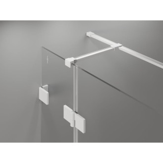 Mexen Lunar T sprchovací kút s ľavým výklopným uchytením 90 x 90 cm, priehľadný, biely - 834T-090-090-20-00-L