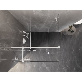 Mexen Lunar T sprchovací kút s ľavým výklopným uchytením 90 x 90 cm, priehľadný, biely - 834T-090-090-20-00-L