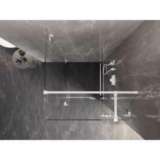 Sprchovací kút Mexen Lunar T s pravými pántami 90 x 90 cm, priehľadný, biely - 834T-090-090-20-00-P