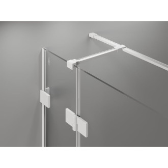 Sprchovací kút Mexen Lunar T s pravými pántami 100 x 90 cm, priehľadný, biely - 834T-100-090-20-00-P