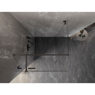 Mexen Lunar T sprchovací kút s ľavým výklopným mechanizmom 90 x 90 cm, priehľadný, kartáčovaná pištoľ gray - 834T-090-090-66-00-L