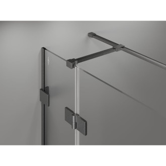 Sprchovací kút Mexen Lunar T s pravými pántami 85 x 80 cm, priehľadný, kartáčovaná pištoľ gray - 834T-085-080-66-00-P