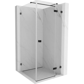 Sprchovací kút Mexen Lunar T s pravými pántami 90 x 90 cm, priehľadný, čierny - 834T-090-090-70-00-P