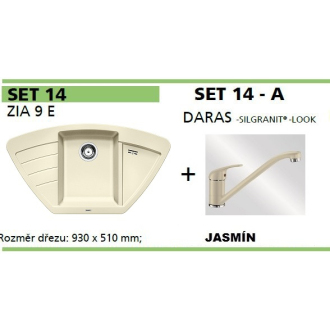 Blanco SET 14-A DARAS ZIA 9 E granitový drez, jazmín a DARAS drezová batéria, jazmín