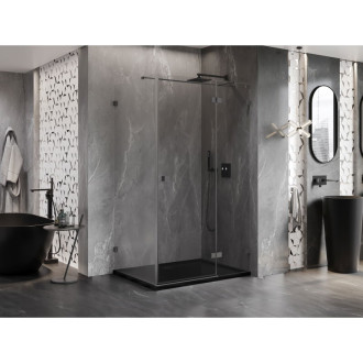 Sprchovací kút Mexen Lunar T s pravými pántami 85 x 100 cm, priehľadný, strieborná metalíza - 834T-085-100-95-00-P