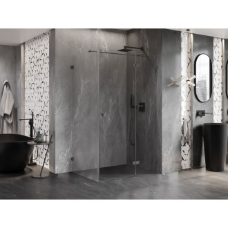 Sprchovací kút Mexen Lunar T s pravými pántami 100 x 80 cm, priehľadný, strieborná metalíza - 834T-100-080-95-00-P