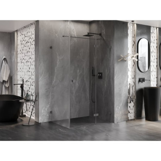 Sprchovací kút Mexen Lunar T s pravými pántami 100 x 90 cm, priehľadný, strieborná metalíza - 834T-100-090-95-00-P