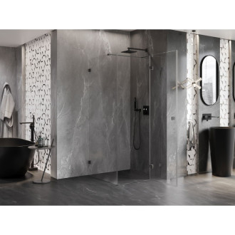 Sprchovací kút Mexen Lunar T s pravými pántami 100 x 100 cm, priehľadný, strieborná metalíza - 834T-100-100-95-00-P