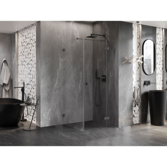 Sprchovací kút Mexen Lunar T s pravými pántami 100 x 100 cm, priehľadný, strieborná metalíza - 834T-100-100-95-00-P