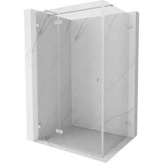 Sprchovací kút Mexen Lunar T s ľavým výklopným uchytením 70 x 120 cm, priehľadný, kartáčovaný nikel - 834T-070-120-97-00-L