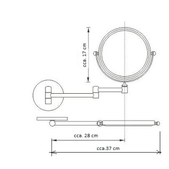 kozmetické zrkadlo nástenné, okrúhle KD02090705