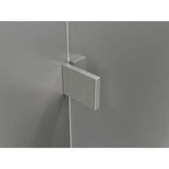 Sprchovací kút Mexen Lunar T s ľavým výklopným uzáverom 80 x 80 cm, priehľadný, kartáčovaný nikel - 834T-080-080-97-00-L