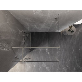 Sprchovací kút Mexen Lunar T s ľavým výklopným uzáverom 90 x 90 cm, priehľadný, kartáčovaný nikel - 834T-090-090-97-00-L