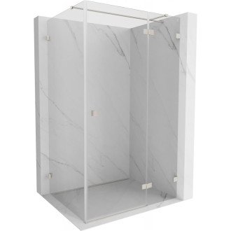 Sprchovací kút Mexen Lunar T s pravým pántom 75 x 110 cm, priehľadný, kartáčovaný nikel - 834T-075-110-97-00-P