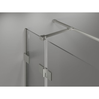Sprchovací kút Mexen Lunar T s pravými pántami 75 x 120 cm, priehľadný, kartáčovaný nikel - 834T-075-120-97-00-P