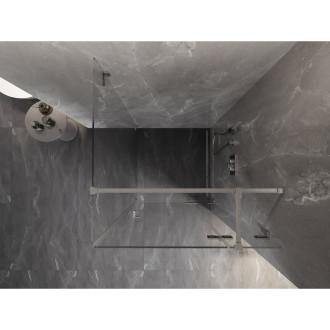 Sprchovací kút Mexen Lunar T s pravým pántom 80 x 80 cm, priehľadný, kartáčovaný nikel - 834T-080-080-97-00-P