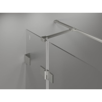 Sprchovací kút Mexen Lunar T s pravými pántami 80 x 100 cm, priehľadný, kartáčovaný nikel - 834T-080-100-97-00-P