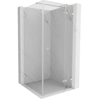 Sprchovací kút Mexen Lunar T s pravými pántami 90 x 90 cm, priehľadný, kartáčovaný nikel - 834T-090-090-97-00-P