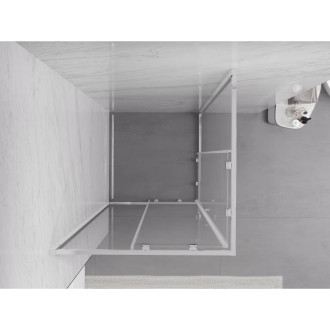 Mexen Exo štvorcový posuvný sprchovací kút 85 x 85 cm, priehľadný, chróm - 8111-085-085-01-00