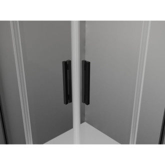 Mexen Exo štvorcový posuvný sprchovací kút 85 x 85 cm, priehľadný, čierny - 8111-085-085-70-00
