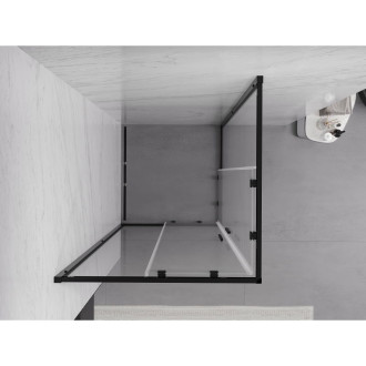 Mexen Exo štvorcový posuvný sprchovací kút 85 x 85 cm, priehľadný, čierny - 8111-085-085-70-00