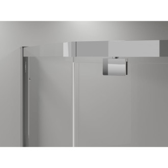 Sprchovací kút Mexen Exo päťuholníkový výklopný 90 x 80 cm, priehľadný, chróm - 812-090-080-01-00