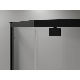 Sprchovací kút Mexen Exo päťuholníkový výklopný 100 x 80 cm, priehľadný, čierny - 812-100-080-70-00