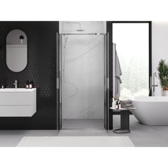 Sprchové dvere Mexen Exo s dvojitými pántami 110 cm, priehľadné, chróm - 814-110-000-01-00