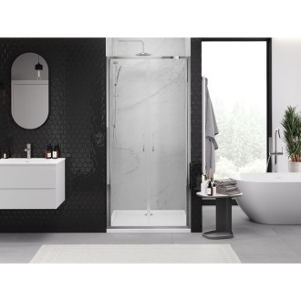 Sprchové dvere Mexen Exo s dvojitými pántami 120 cm, priehľadné, chróm - 814-120-000-01-00